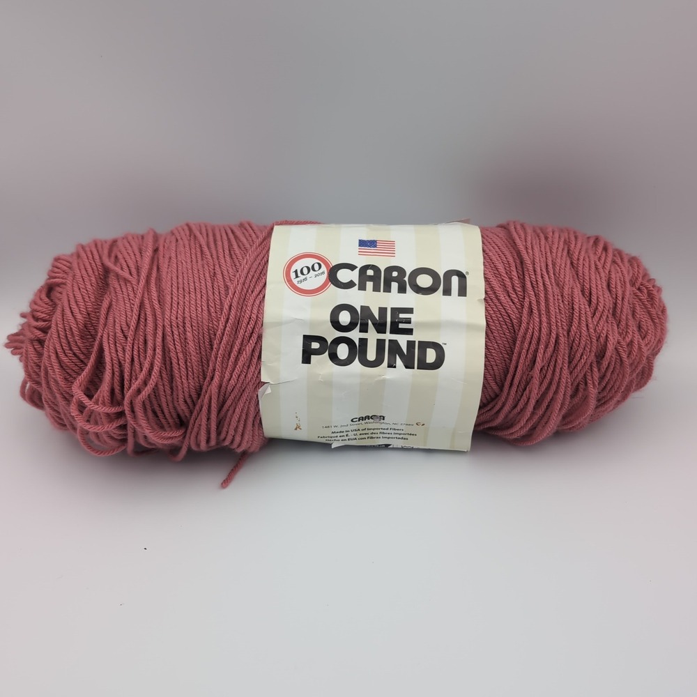 Caron One Pound Yarn Dusty Rose Pink 13 oz Partial Skein Acrylic Worsted 4